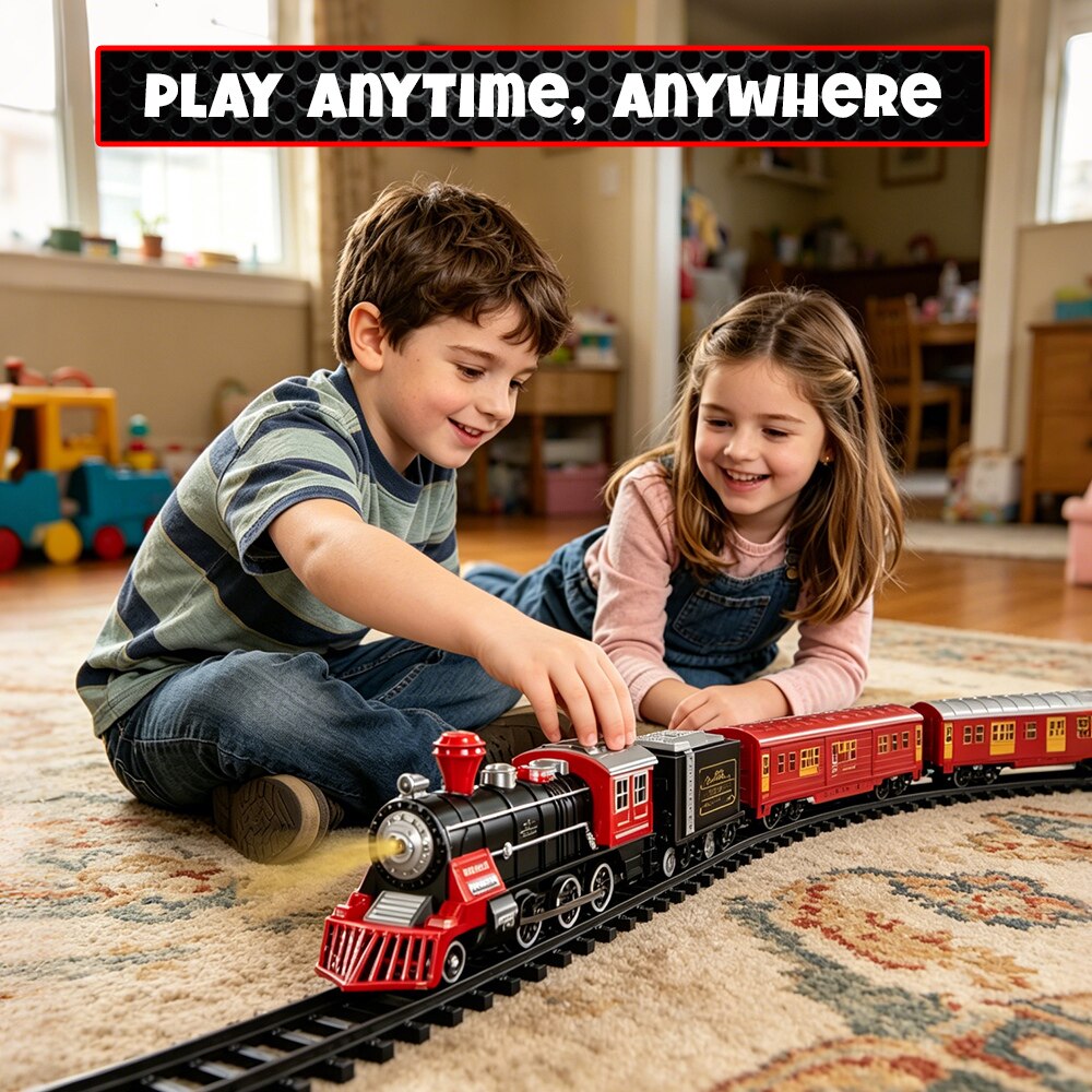 Circuit Trenulet de Jucarie Metalic Electric Retro Copii KidProtect Coaster Express