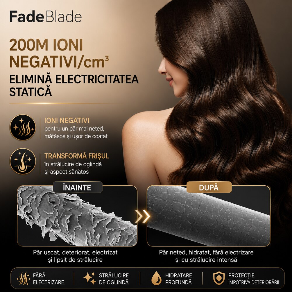 Uscator de Par Profesional cu Plasma FadeBlade BlazeFlow