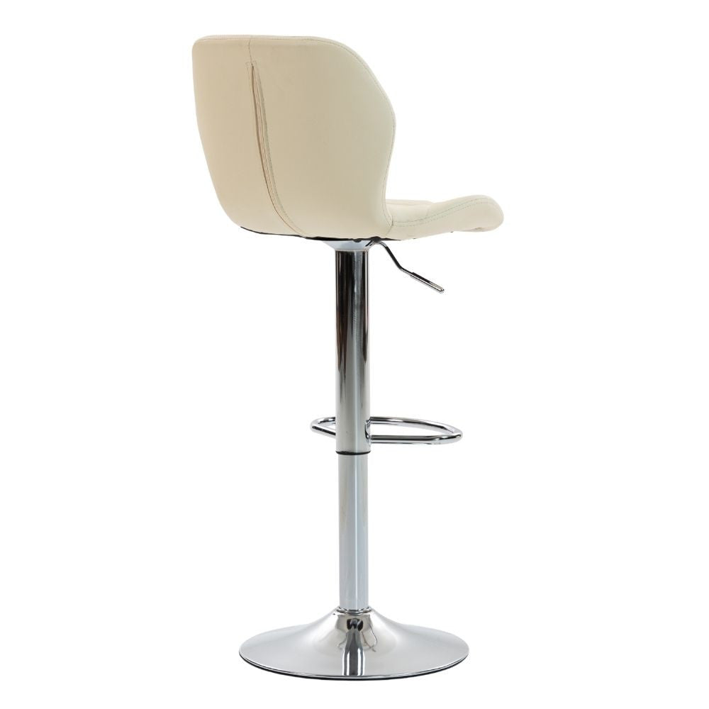 Scaun de Bar Inalt Cu Spatar KD Home Velvet Rise 360, Crem