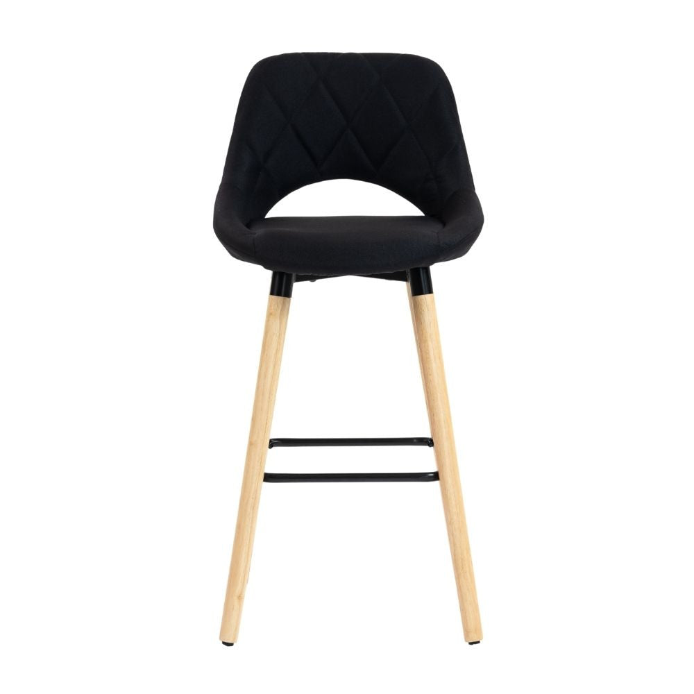 Set 2 x Scaun de Bar Inalt Premium KD Home BarLuxe Nova, Negru