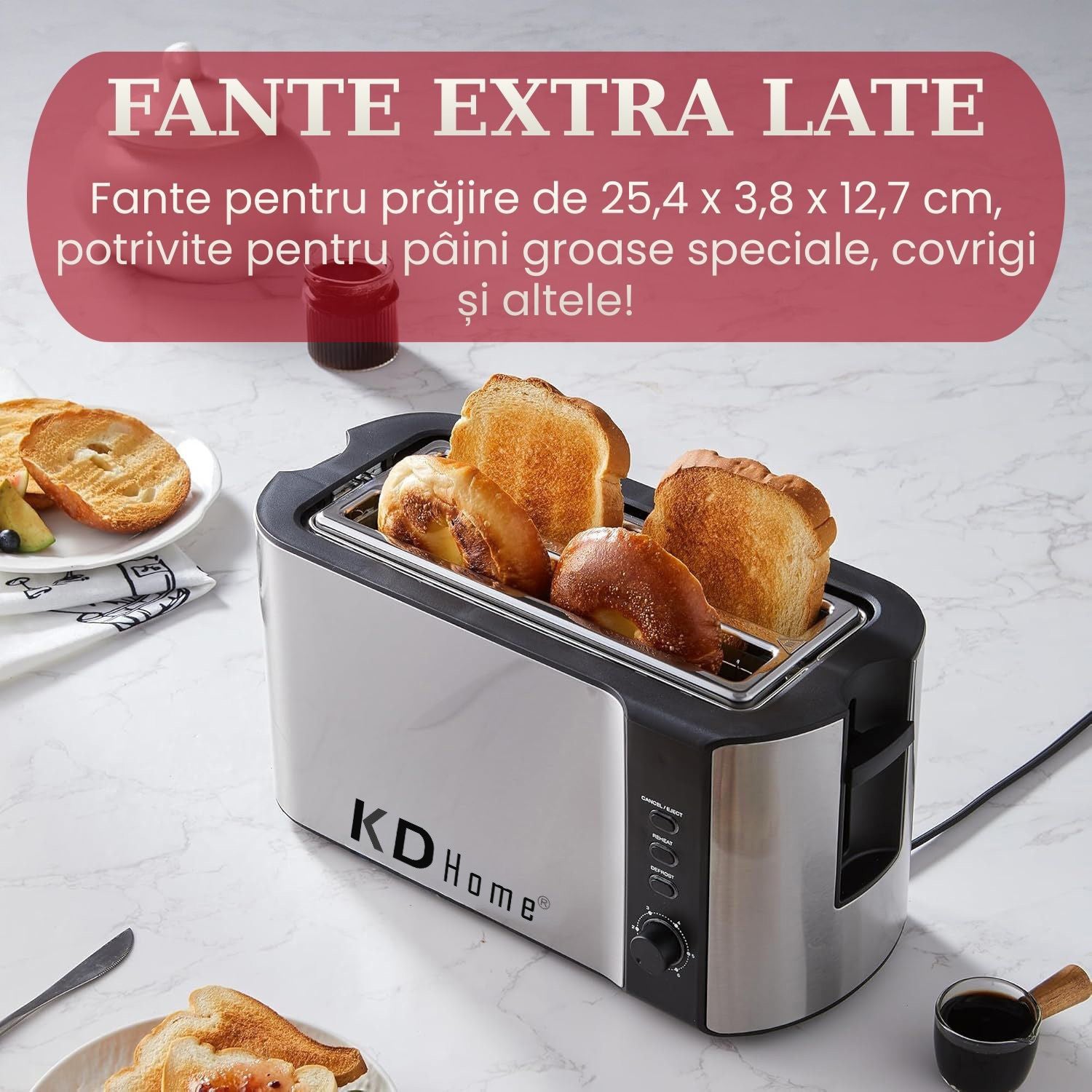 Prajitor de Paine 4 Felii Tip Toaster KD Home ToastElite Quad