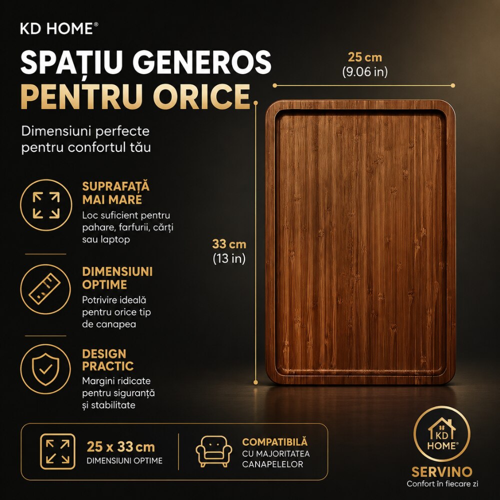 Tava Servire Canapea Lemn KD Home Servino