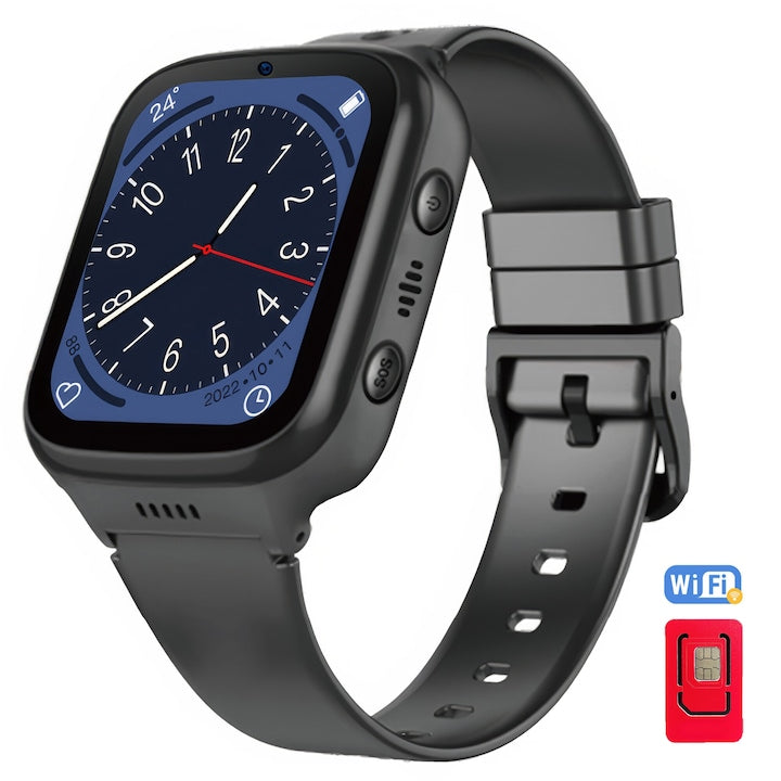 Ceas Smartwatch GPS Copii si Adulti Cu Localizare Si Telefon Techone® FamilyTrack CT30 PRO, Negru