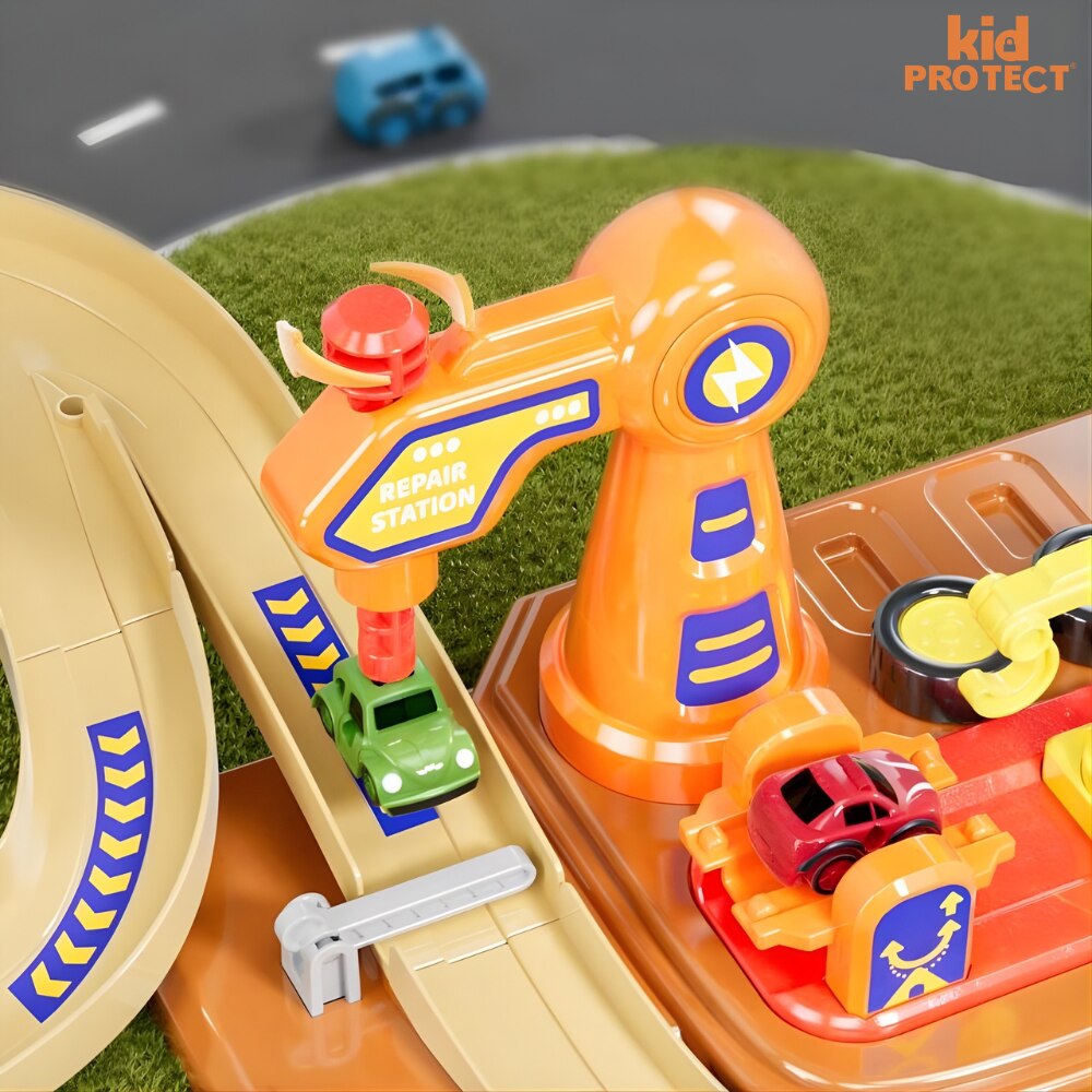 Set Jucarie Interactiva Atelier Auto Pentru Masinute KidProtect Stop Shop