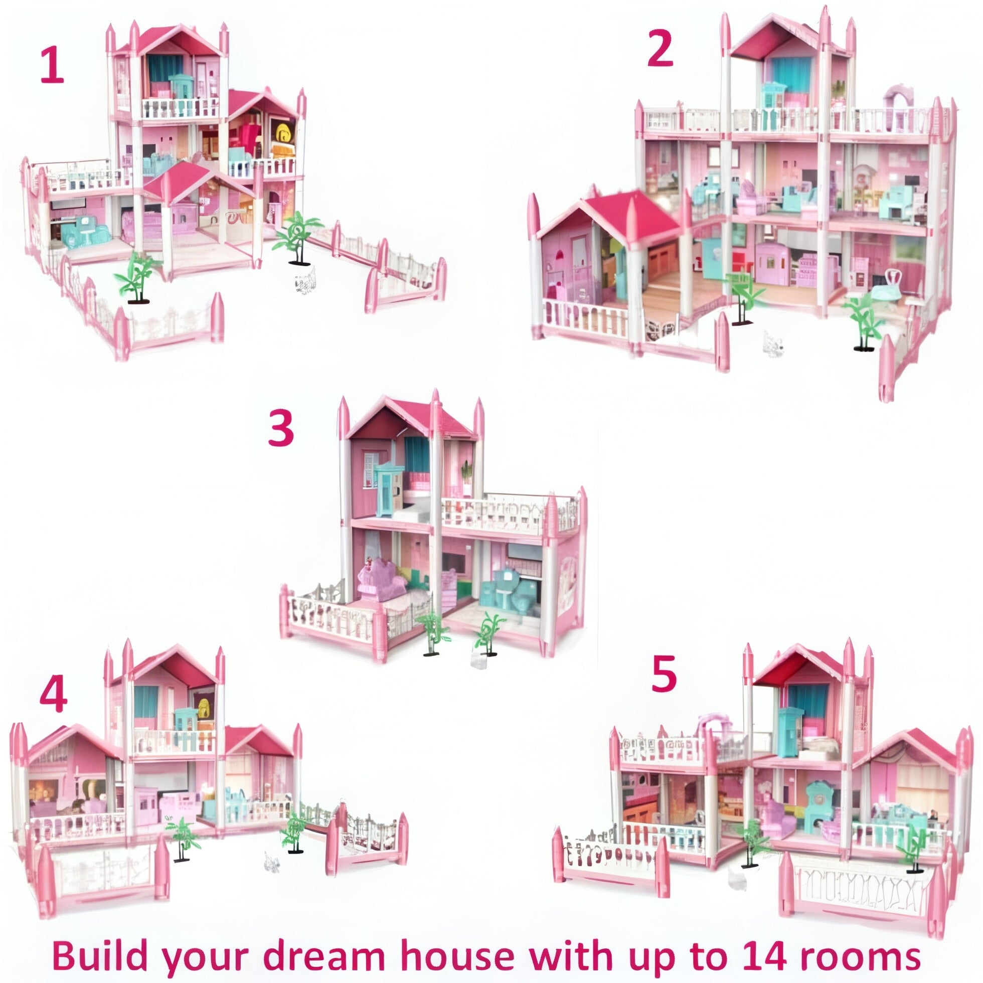 Casuta Papusi Copii Fetite Kidprotect® Tiny Doll Retreat, Roz