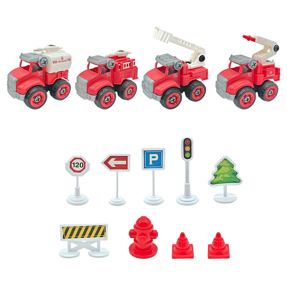 Masinuta Demontabila Pentru Copii 4 in 1, KidProtect Fire Team Builder