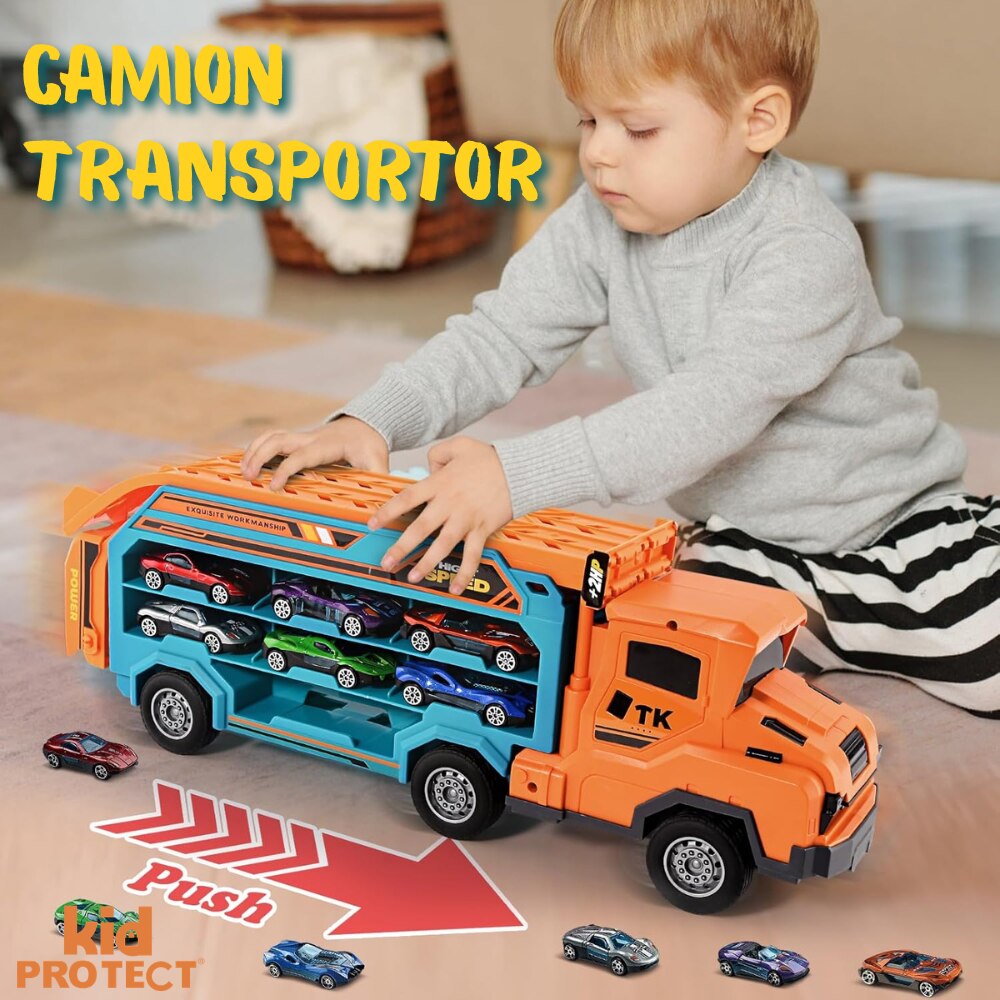 Set Camion Tir De Jucarie Extensibil Lansator Masinute Pentru Copii Transport, KidProtect Rocket Lunch