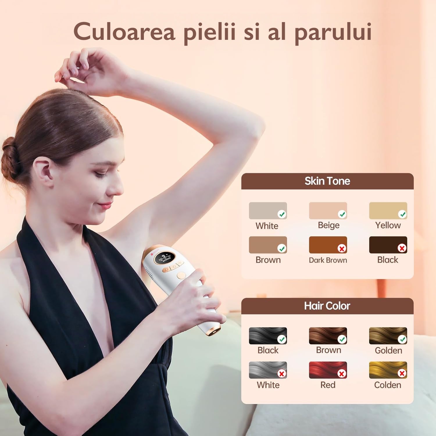 Epilator IPL Horigen® LumiCare Perfection, Alb