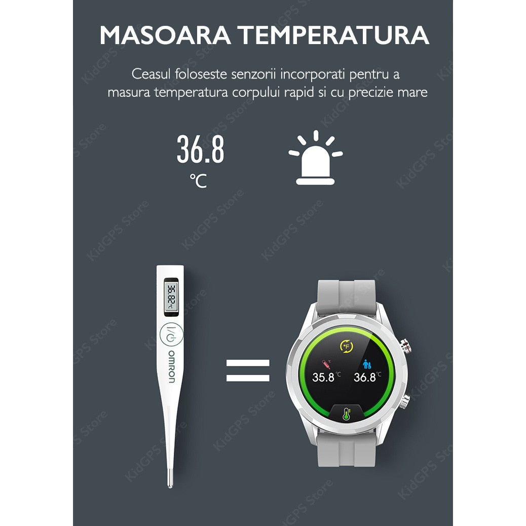 Ceas smartwatch TechONE™ KM02, Negru
