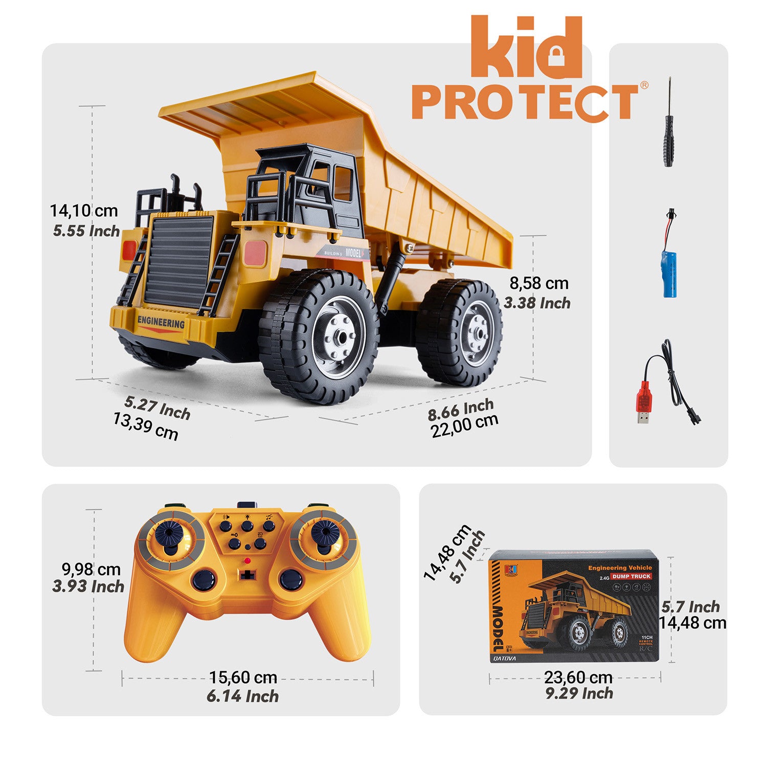Basculanta Super Realista Cu Telecomanda Pentru Copii KidProtect RockHauler X