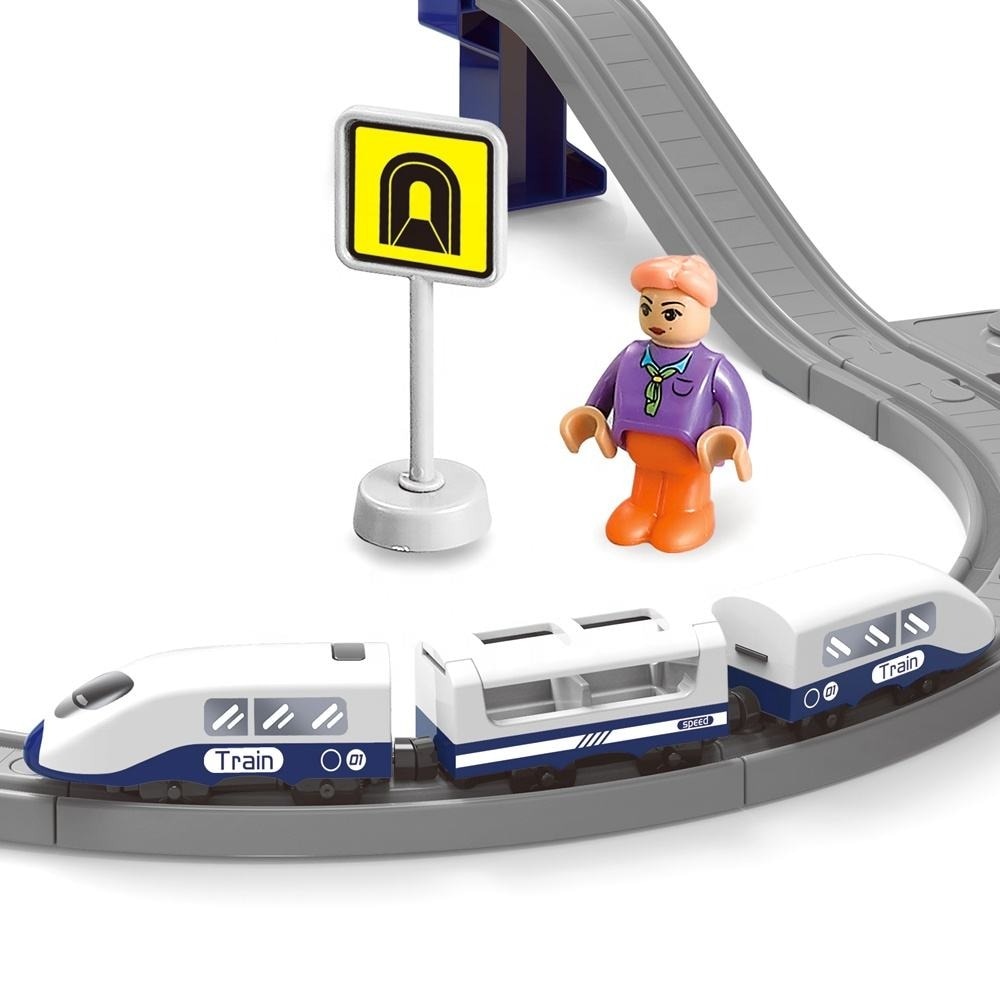 Circuit Trenulet de Jucarie Electric Copii KidProtect® Lightning Express, 67 Piese