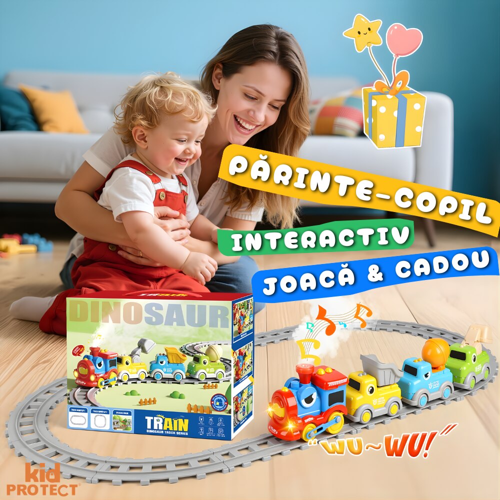 Circuit Trenulet de Jucarie Electric Pentru Copii KidProtect Builders Train