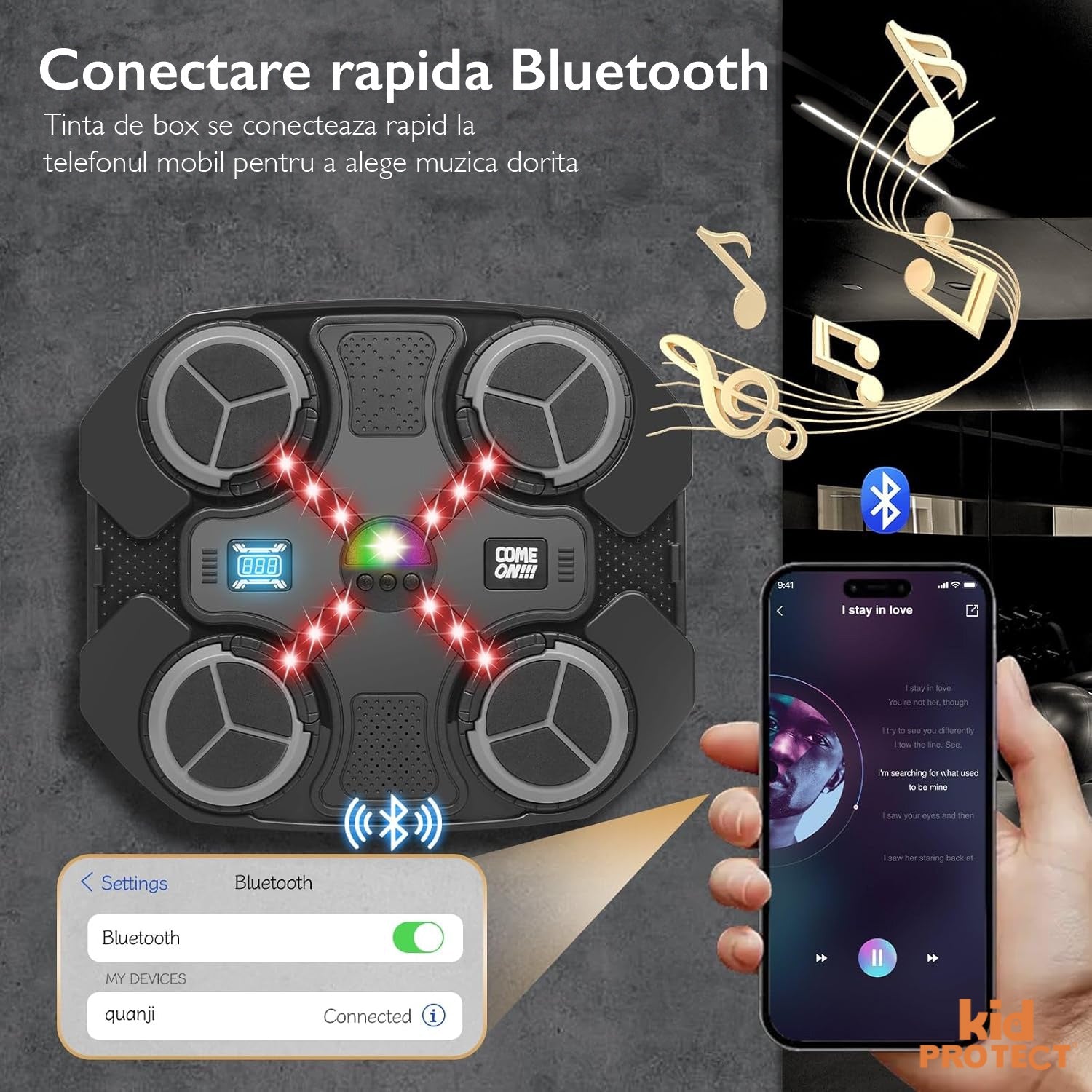 Tinta Lovituri Box Jucarie Pentru Copii Kidprotect® Strike Zone, Negru