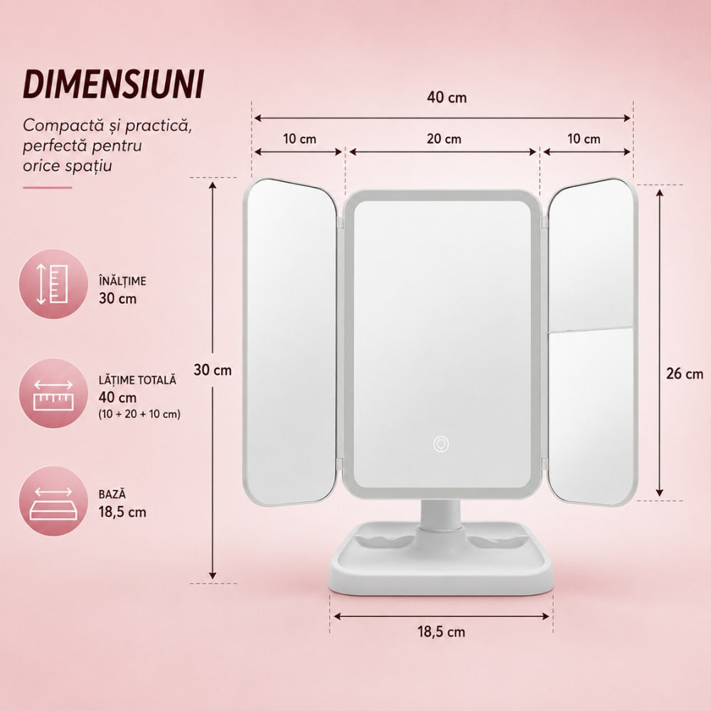 Oglinda Cosmetica Cu Marire Led Pentru Machiaj KD Home Luminelle
