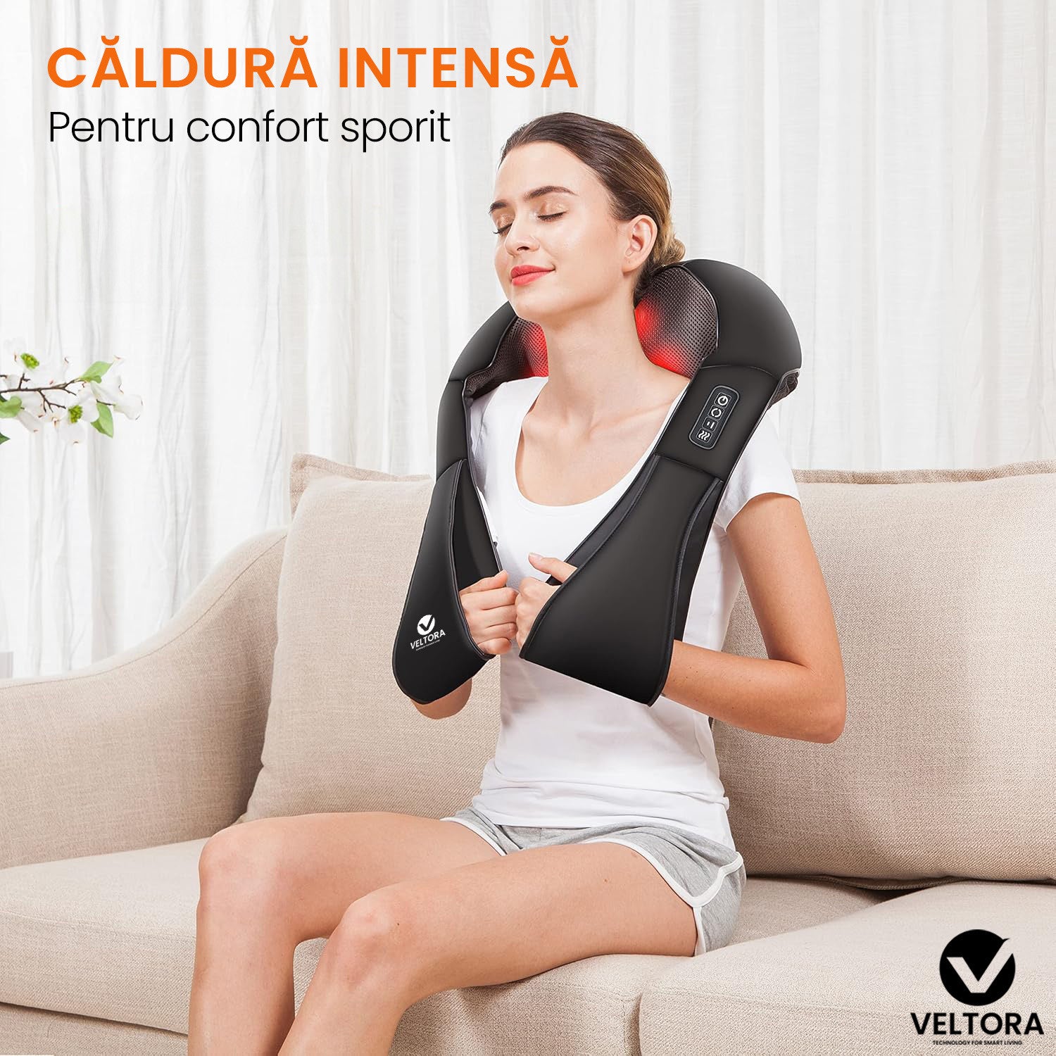 Aparat Profesional Premium Pentru Masaj Umeri 3D Veltora NeoHeat Relax