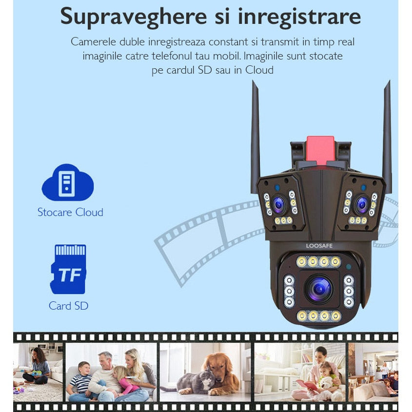 Camera de Supraveghere Tripla WIFI Loosafe® P30 Pro