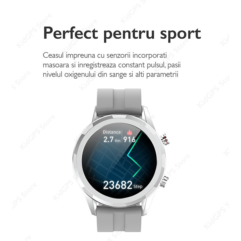 Ceas smartwatch TechONE™ KM02, Negru