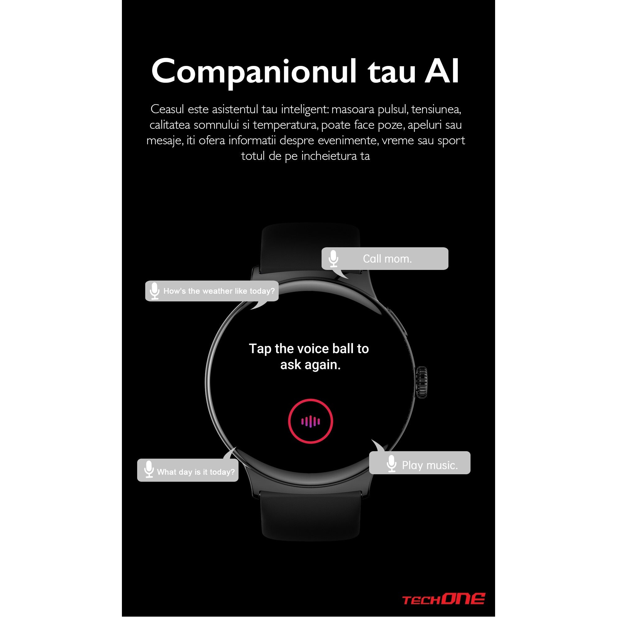 Ceas Smartwatch Femei TechONE® NeoWrist Pro Gold