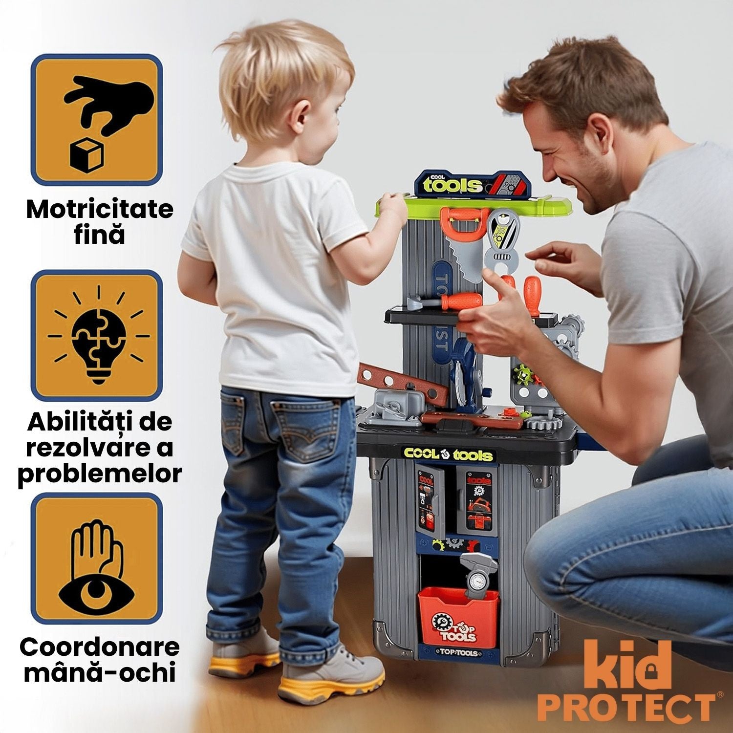 Banc de Lucru Copii 3 in 1 Kidprotect MiniBuilder Duo Case