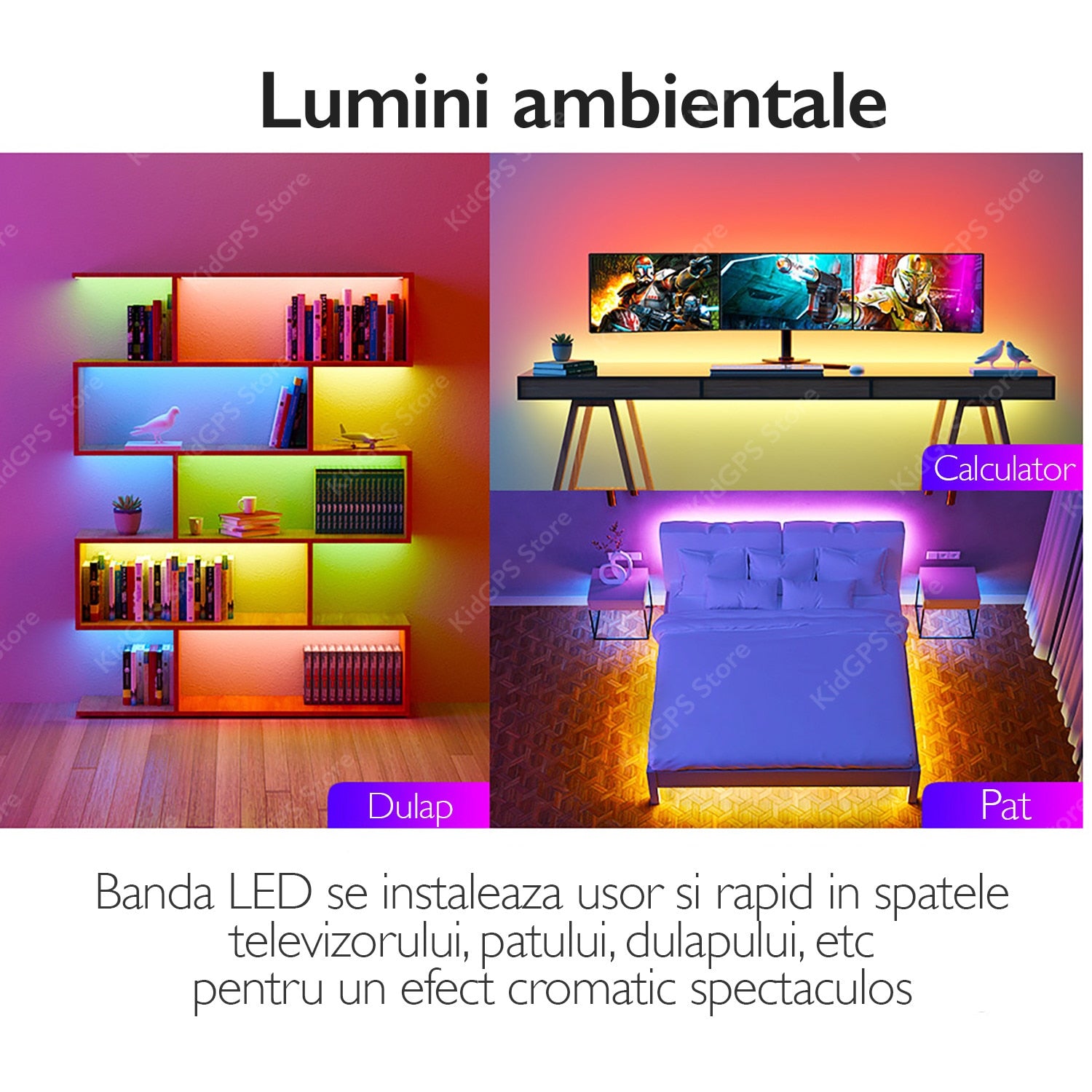 Kit Banda LED TV Huerler™ Smart RGB 2.5 metri