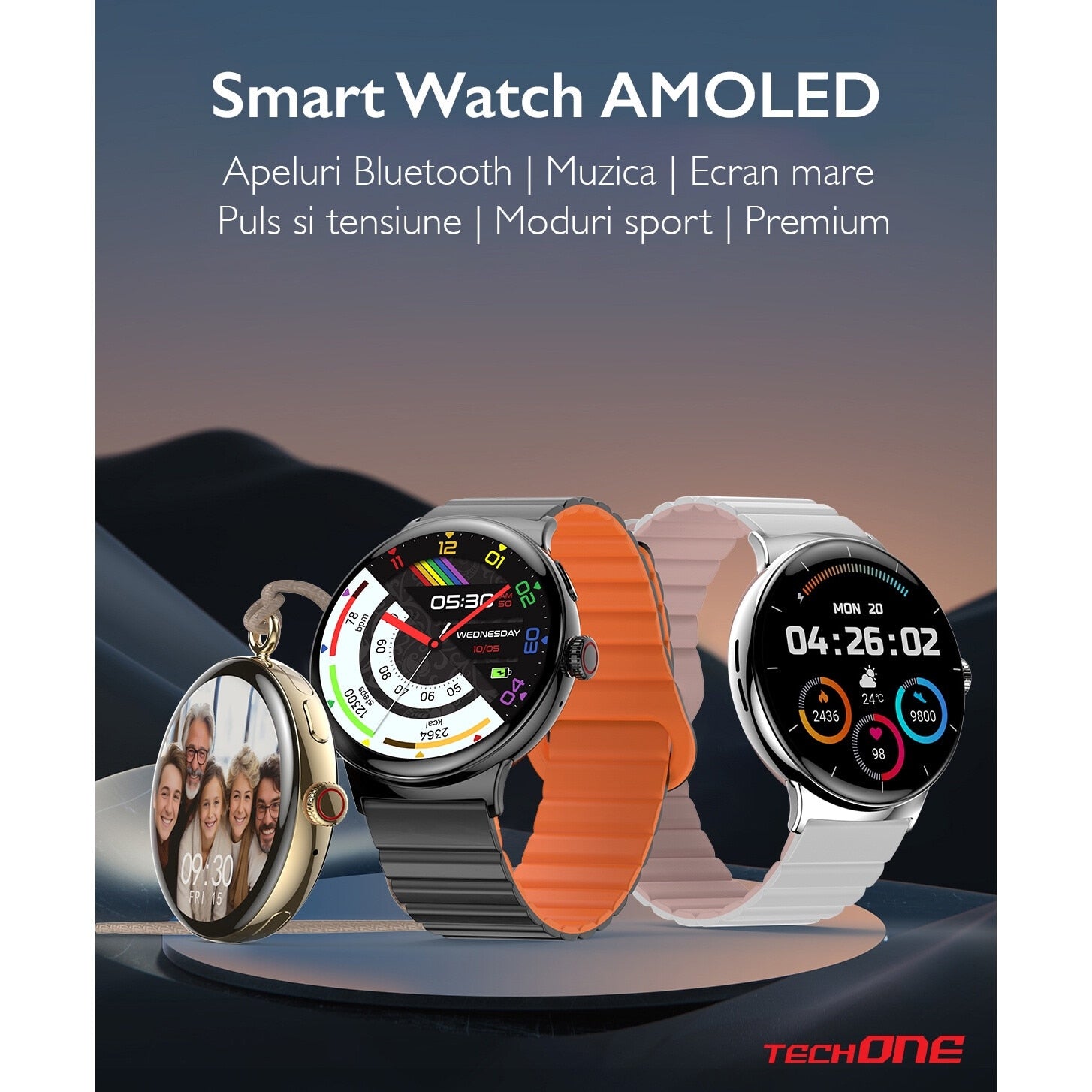 Ceas Smartwatch Femei TechONE® NeoWrist Pro Gold