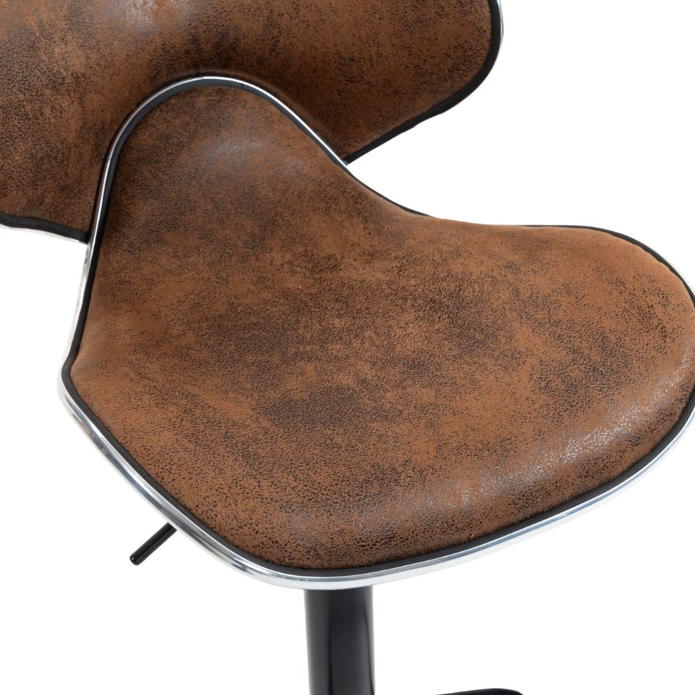 Scaun de Bar Inalt Cu Spatar KD Home® Sky Vintage, Maro