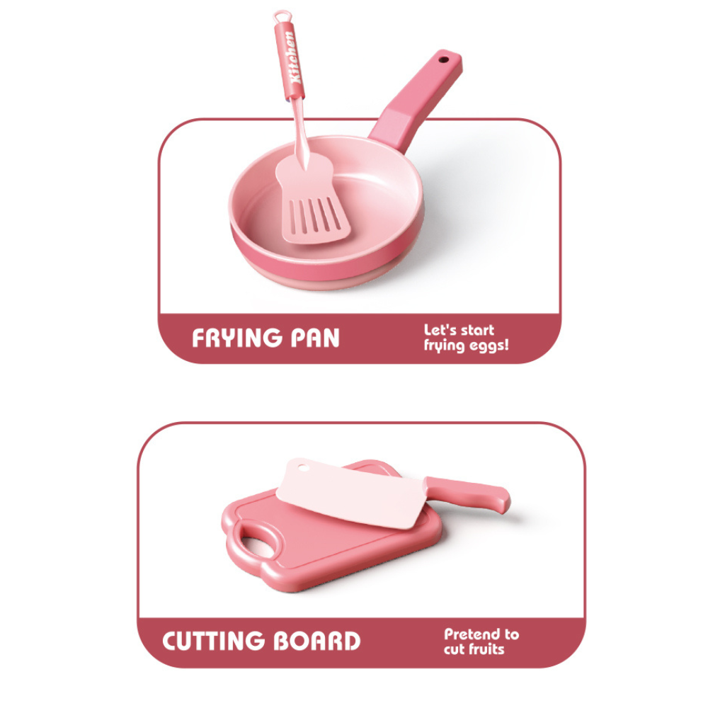 Set Accesorii Bucatarie Copii KidProtect Miss Chef, Roz