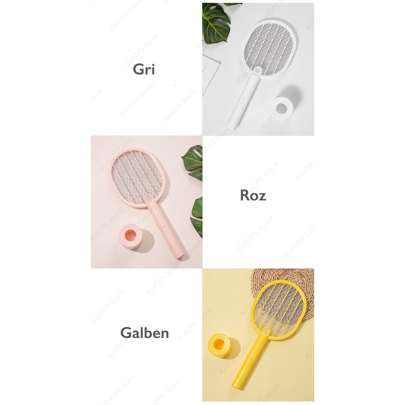 Paleta electrica anti tantari si insecte 2 in 1 Grunluft®, Galben