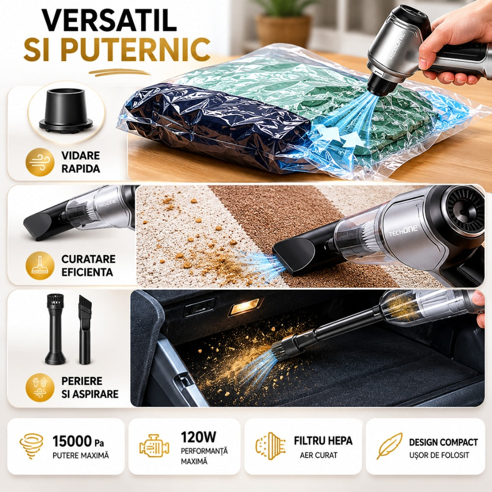 Aspirator Auto Portabil 3 in 1 Techone Dust Master Pro