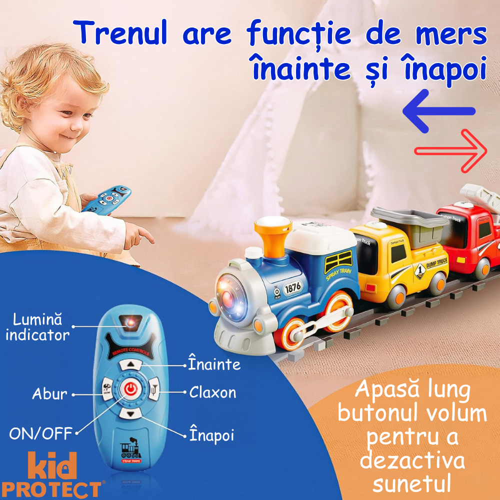 Circuit Trenulet de Jucarie Electric Pentru Copii KidProtect Tin Tin Express
