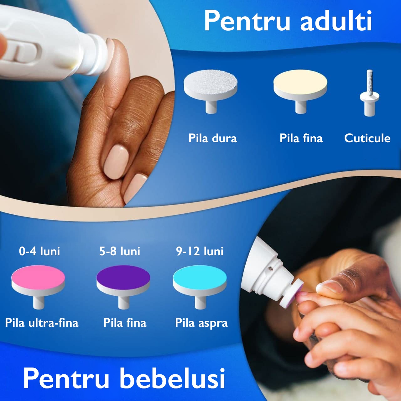 Pila Electrica Unghii Bebelusi si Clestisor Horigen® Easy Momy