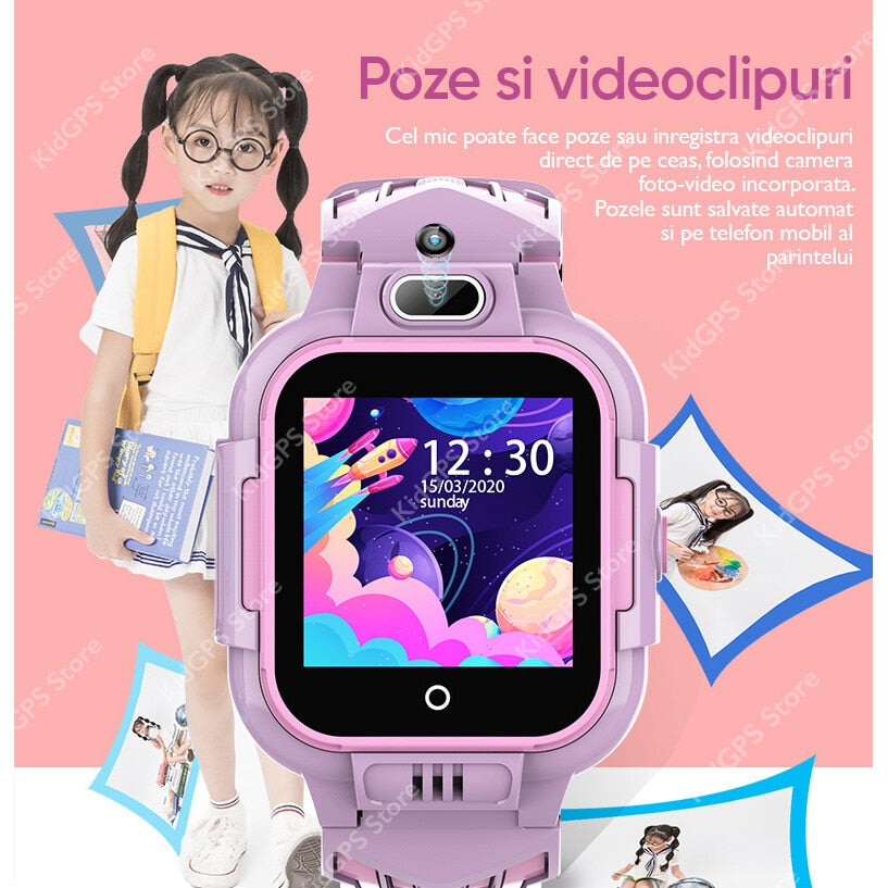 Ceas smartwatch GPS copii Techone™ KT16 4G, Albastru