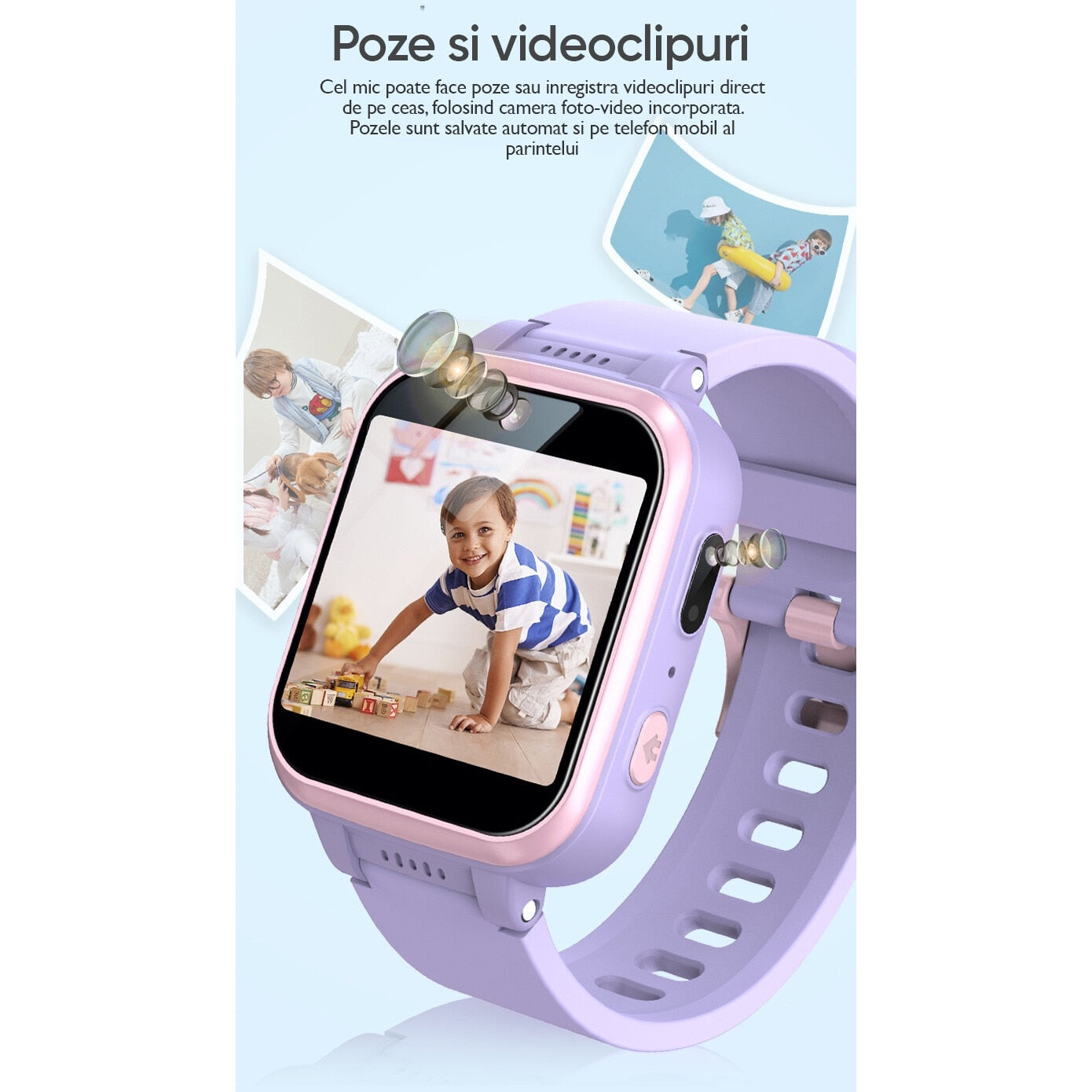 Ceas smartwatch copii Techone® Y90 Pro Plus+, Albastru