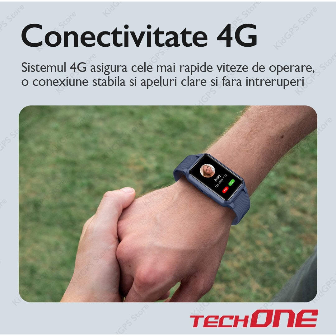 Ceas smartwatch GPS copii si adulti Techone™ S10 Pro Plus+ 4G, Roz