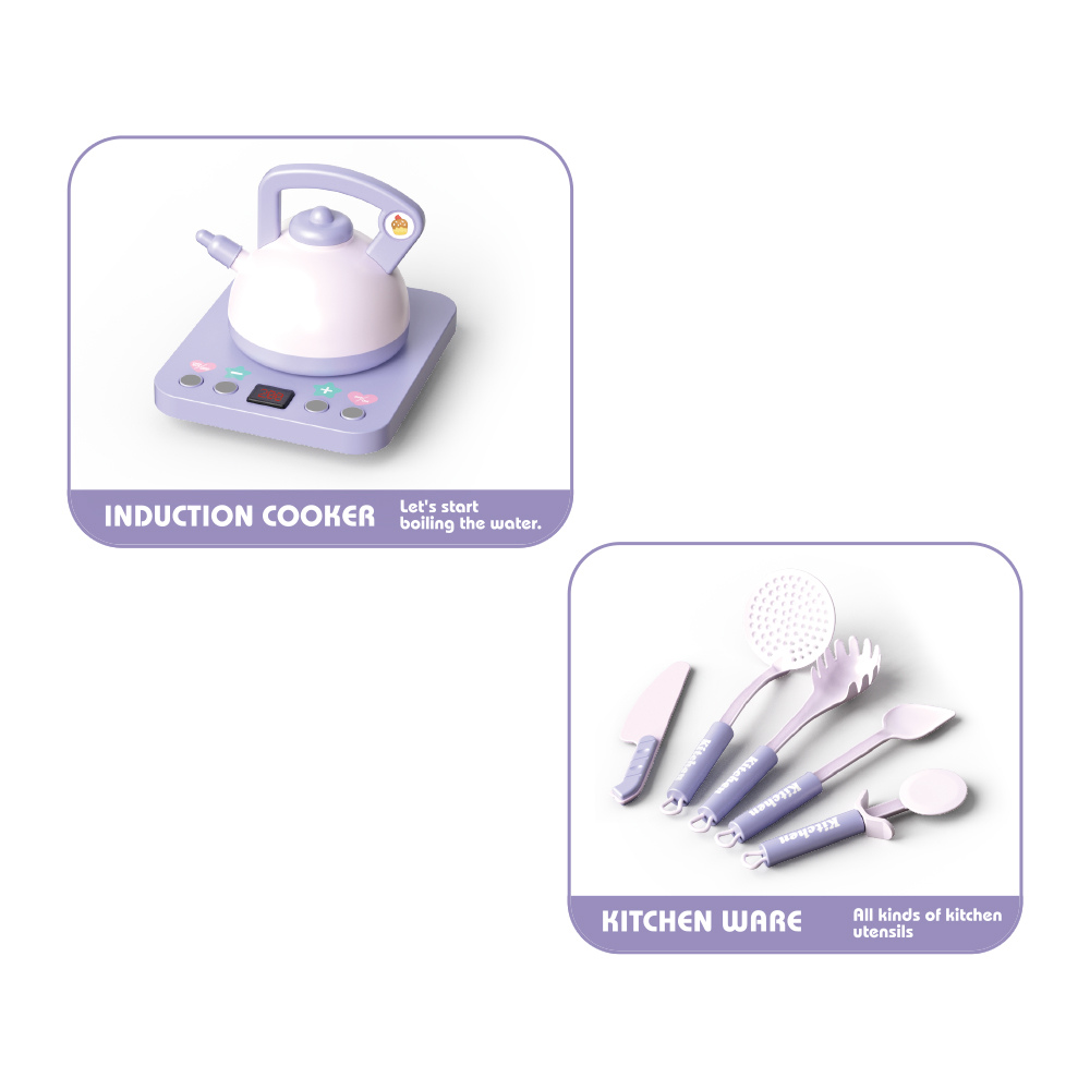 Set Accesorii Bucatarie Copii KidProtect Miss Chef, Mov