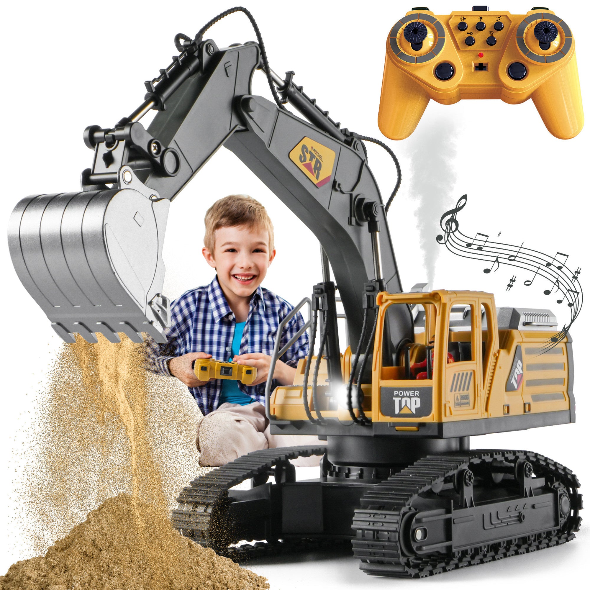 Excavator Super Realist Cu Telecomanda Pentru Copii KidProtect Digger Pro RC