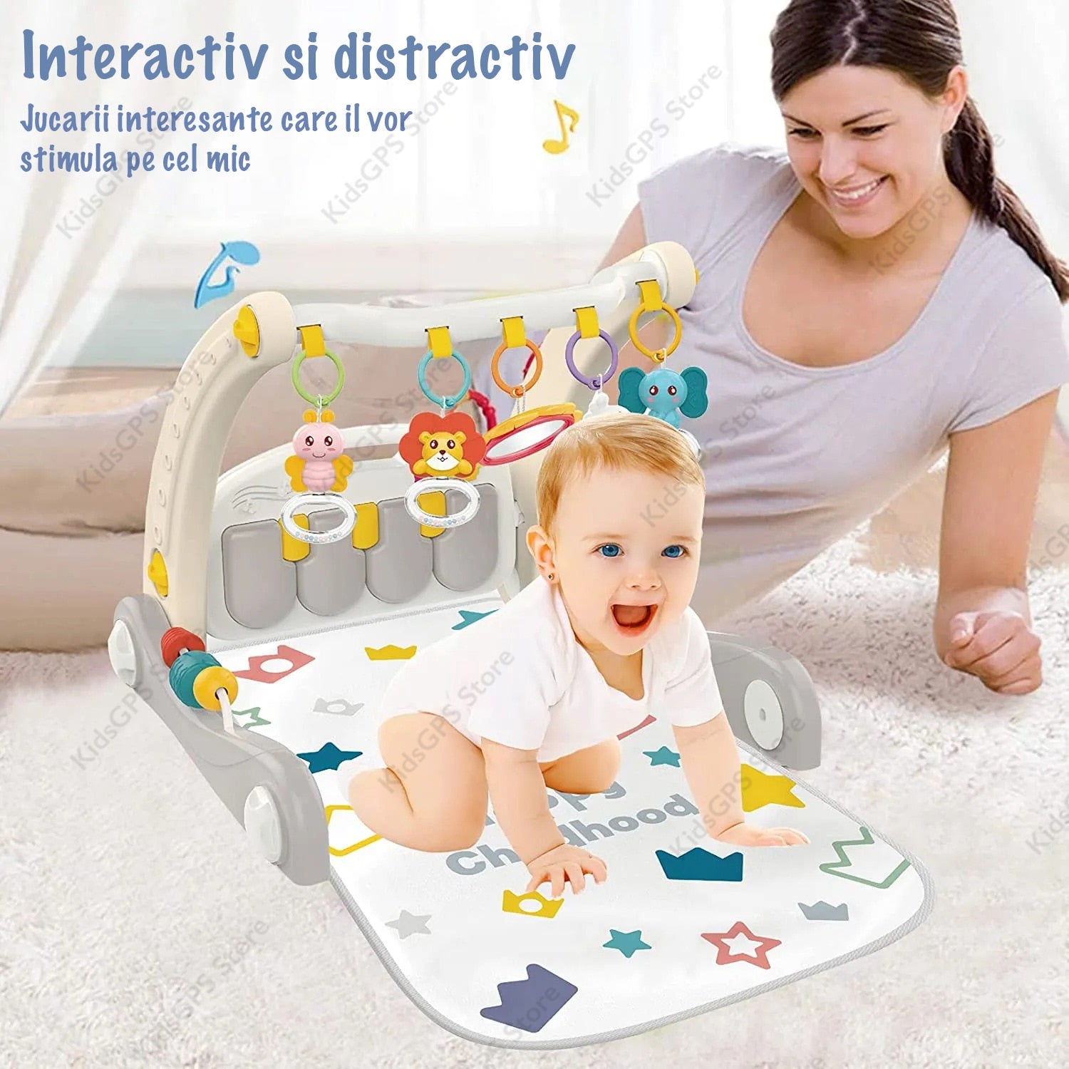 Antemergator si saltea activitati Copii 2 in 1 KidProtect® Piano