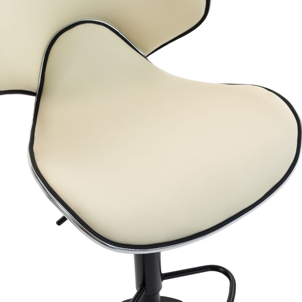 Scaun de Bar Inalt Cu Spatar KD Home Sky Vintage, Crem