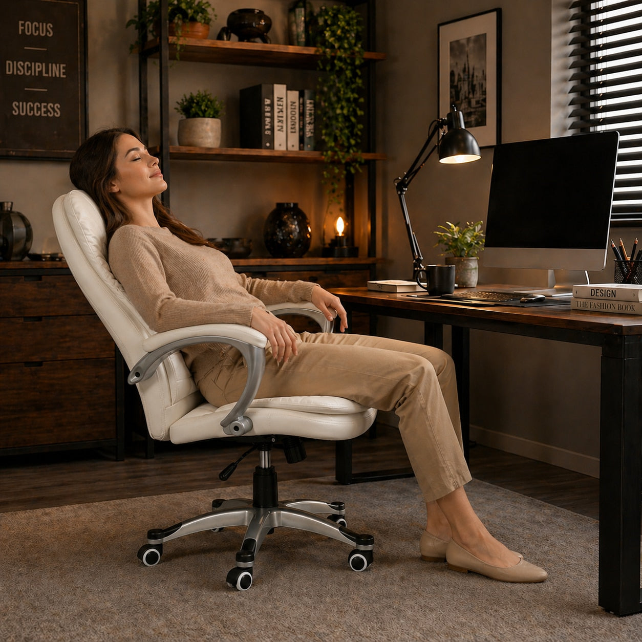 Scaun De Birou Directorial Ergonomic KD Home Vantage Prime, Alb