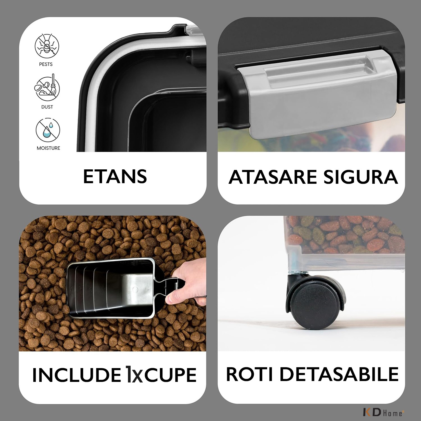 Cutie Pentru Depozitare Mancare Animale De Companie KD Home KibbleBin