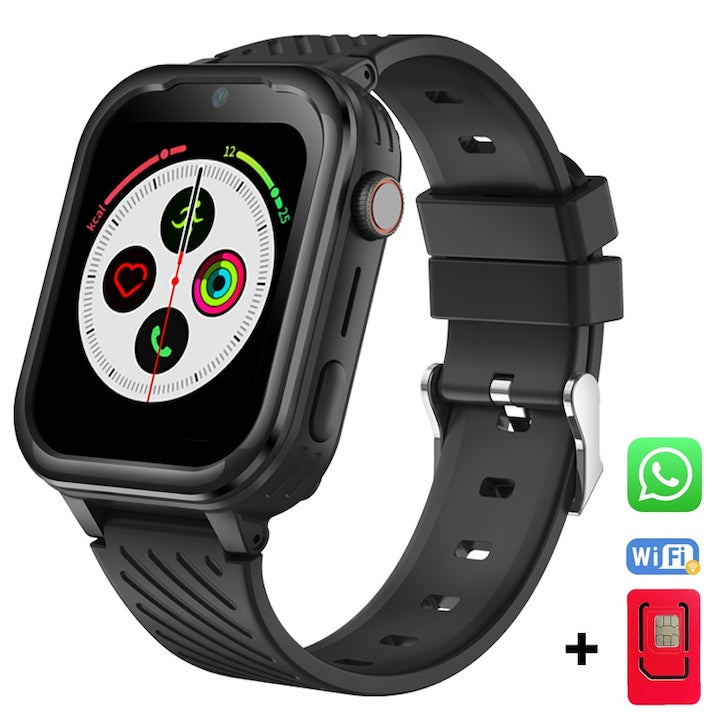 Ceas Smartwatch GPS Copii cu Localizare si Telefon Techone® FG60 Pro+, Negru