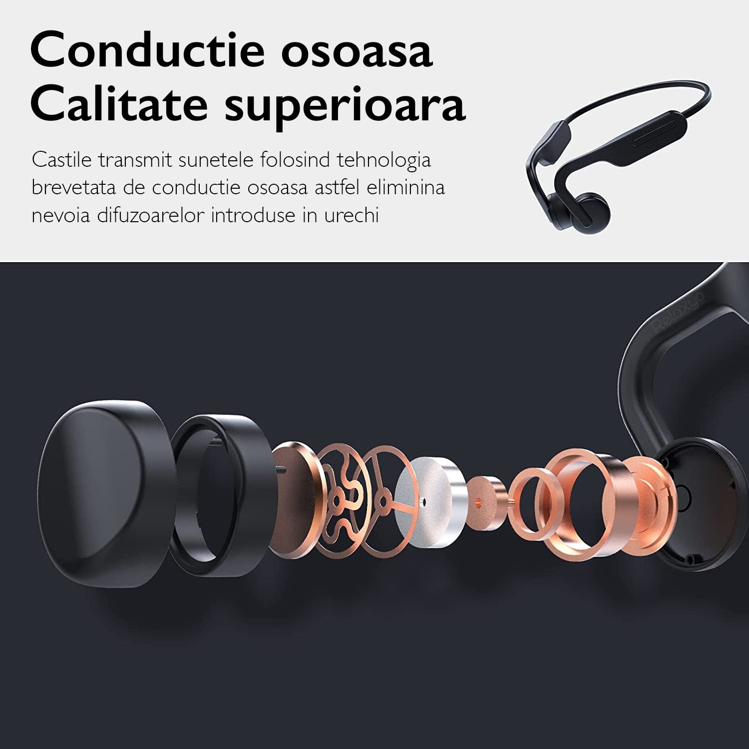 Casti Wireless Bone Conduction Runmus® Pro Runner