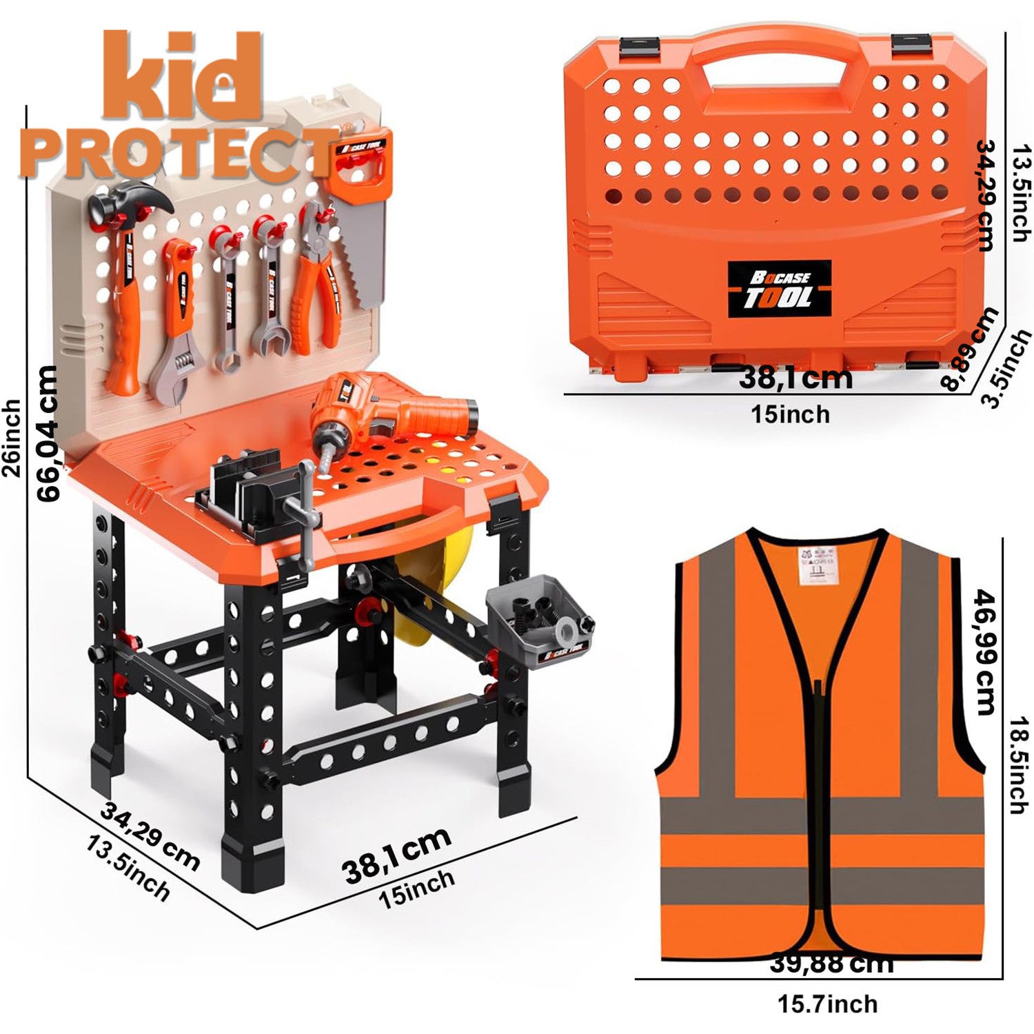 Banc de Lucru Copii 2 in 1 Kidprotect My First Toolbench