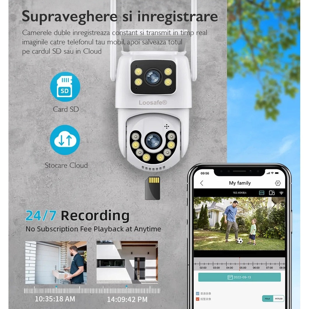 Camera De Supraveghere Video CCTV Dubla WIFI Loosafe® 80XM Safe Pal