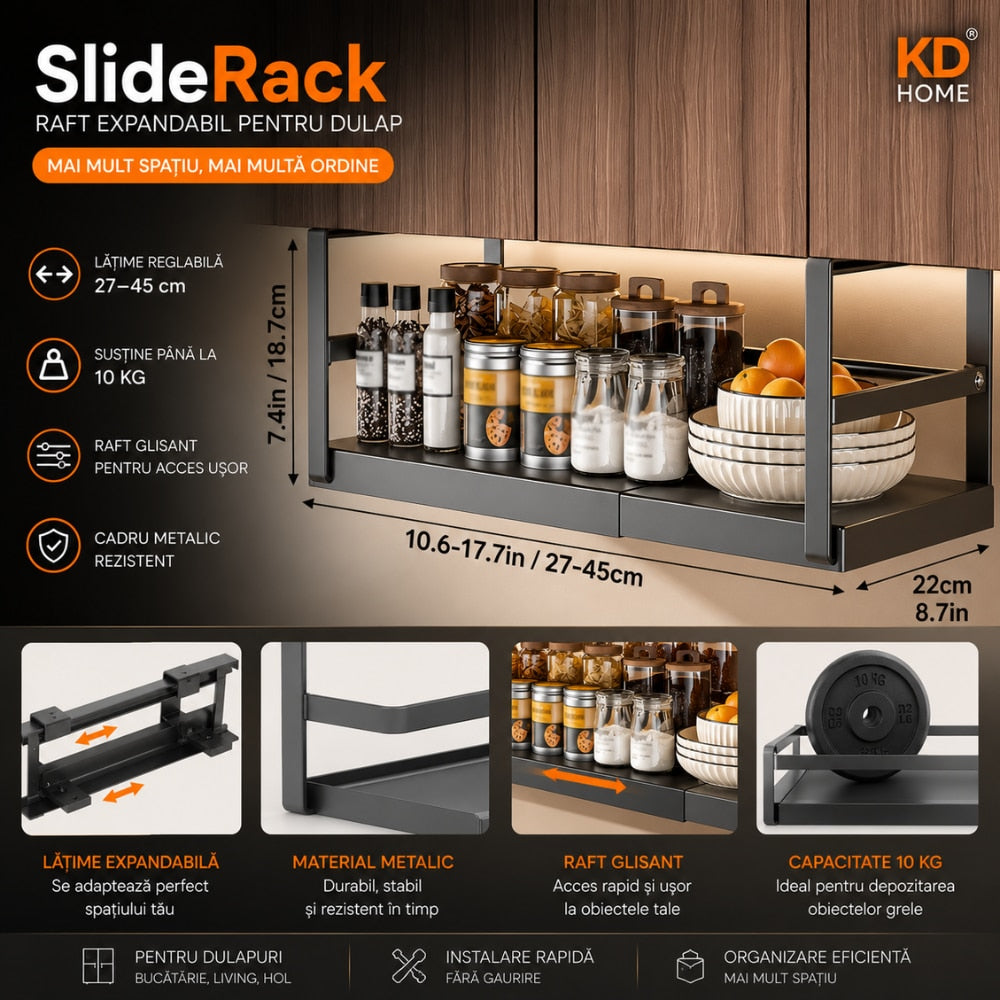 Raft Expandabil Dulap Bucatarie Metalic KD Home SlideRack