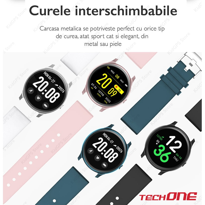 Smartwatch si bratara fitness TechONE™ KW19 Pro, Negru