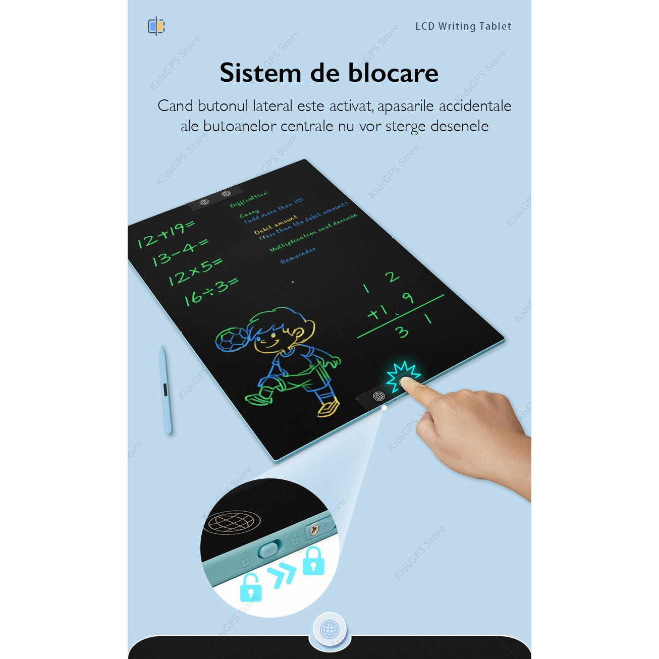 Tableta de scris si desenat color dubla Techone® Draw Pro 21 inch