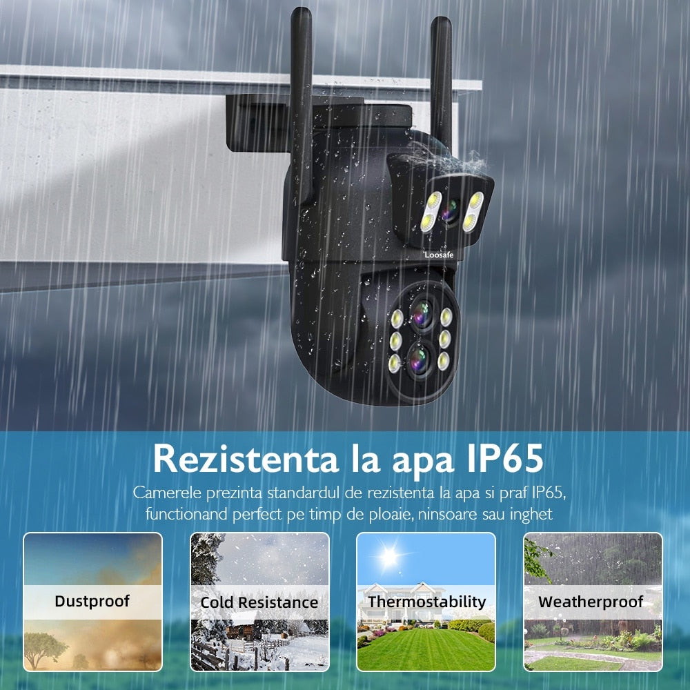 Camera De Supraveghere Video CCTV Tripla WIFI Loosafe® ZoomDuo Pro
