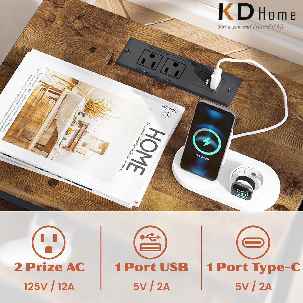 Noptiera cu Priza KD Home PowerSleep