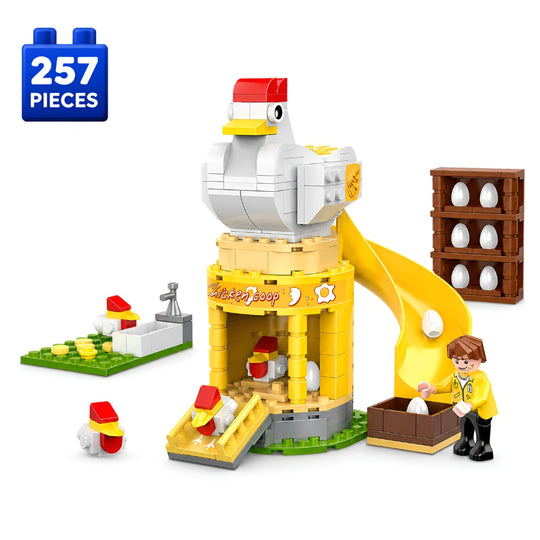 Set de Constructie cu Piese Tip Blocuri Constructie 257 Piese MiniBric Chicken Coop